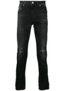 John Richmond - 'alvorada' Ripped Skinny Jeans - Men - Cotton/polyester/spandex/elastane - 52, Black, Cotton/polyester/spandex/elastane