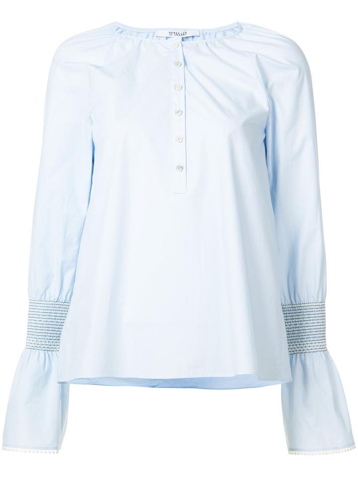 Derek Lam 10 Crosby - Henley Blouse - Women - Cotton - 10, Blue, Cotton