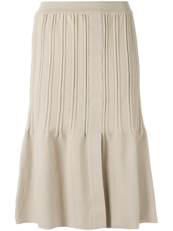 Egrey Pleated A Line Skirt, Women's, Size: P, Nude/neutrals, Viscose/acrylic/polyamide/spandex/elastane