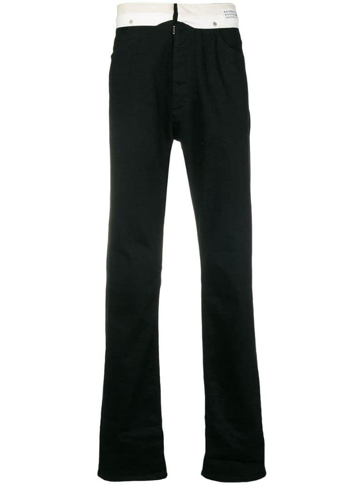 Maison Margiela Contrast Hem Straight Jeans - Black