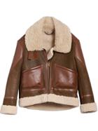 Burberry Panelled Aviator Jacket - Brown