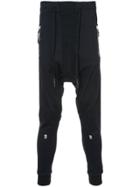 11 By Boris Bidjan Saberi Dropped Crotch Track Trousers - Black