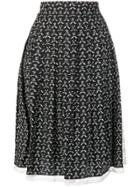 Chloé Printed Full Skirt - Black
