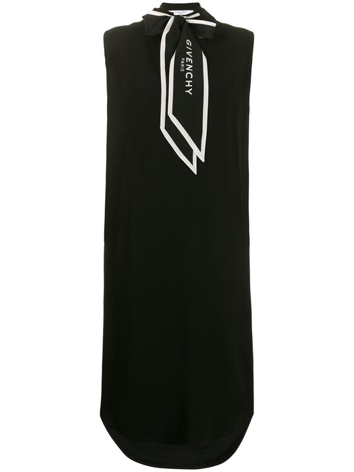 Givenchy Oversized Logo Ascot Dress - Black