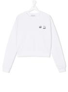 Chiara Ferragni Kids Small Eyes Appliquée Sweatshirt - White