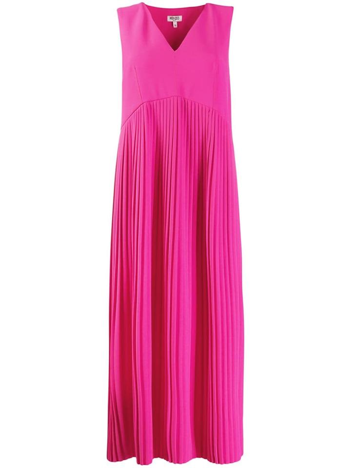 Kenzo Pleated Midi Dress - Pink