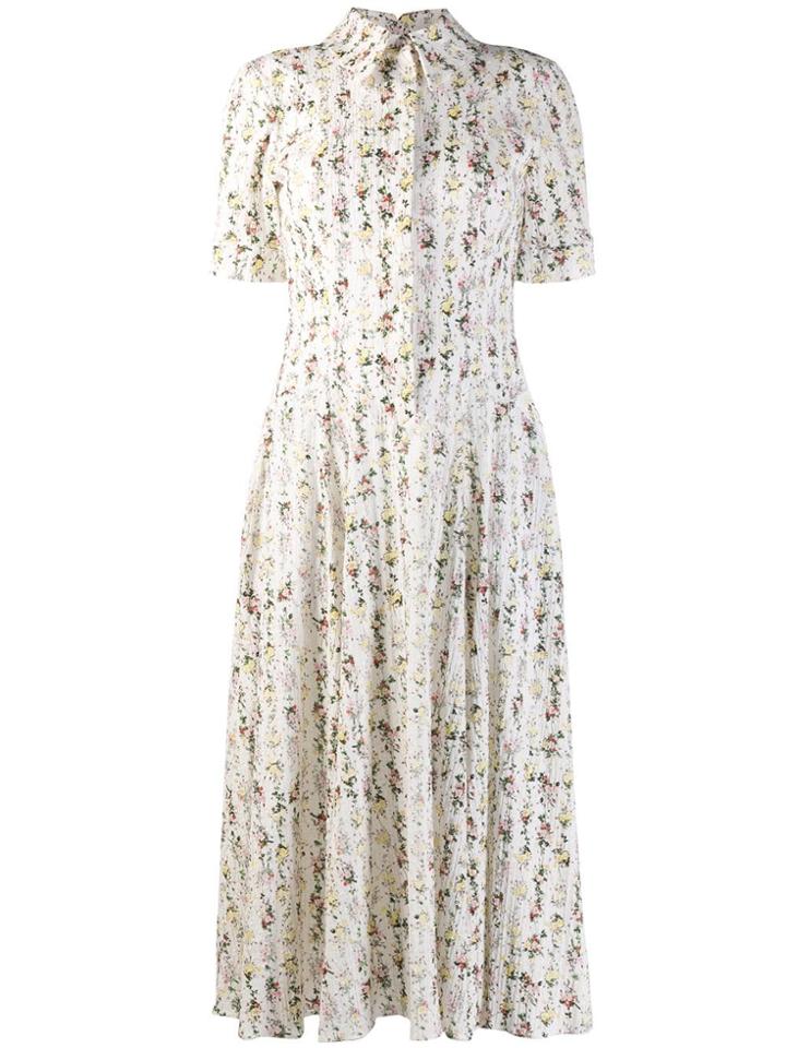 Emilia Wickstead Floral Print Shirt Dress - White