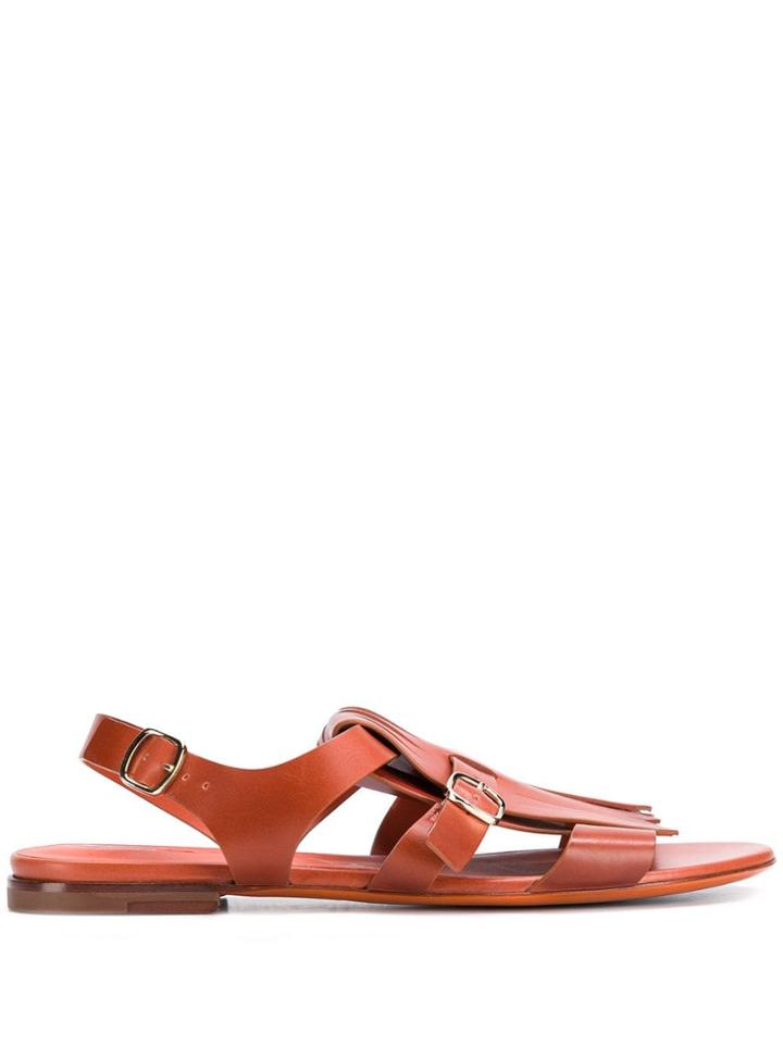 Santoni Fringe Detail Sandals - Orange