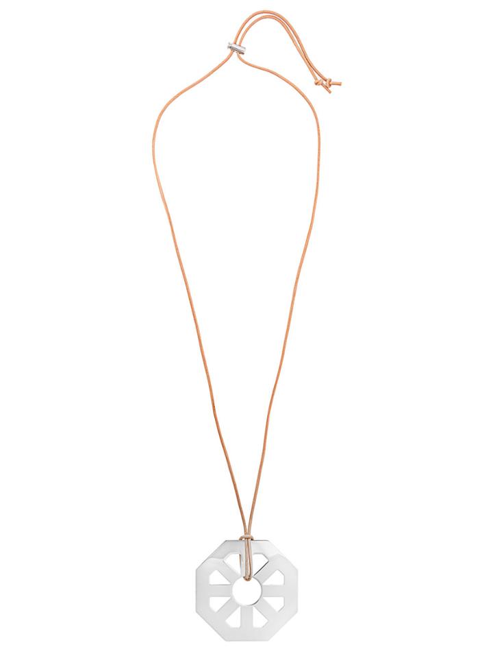Tory Burch Geo Pendant Necklace - Metallic