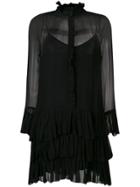 Zadig & Voltaire Sheer Ruffle Dress - Black