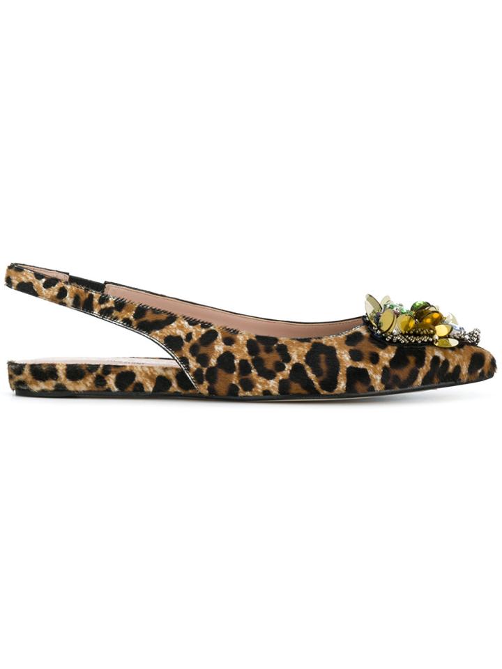 Alberto Gozzi Embellished Leopard Print Pumps - Brown