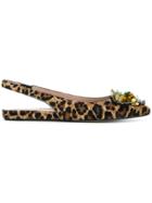 Alberto Gozzi Embellished Leopard Print Pumps - Brown