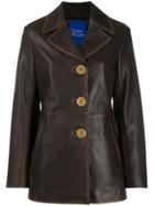 Simon Miller Single-breasted Leather Coat - Brown
