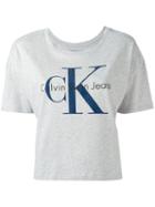 Calvin Klein Jeans Shortsleeved Logo T-shirt, Women's, Size: Small, Grey, Cotton
