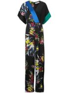 Dvf Diane Von Furstenberg Short Sleeve Wrap Jumpsuit - Black