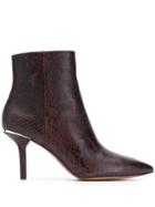 Michael Kors Collection Keke Embossed Ankle Boots - Red