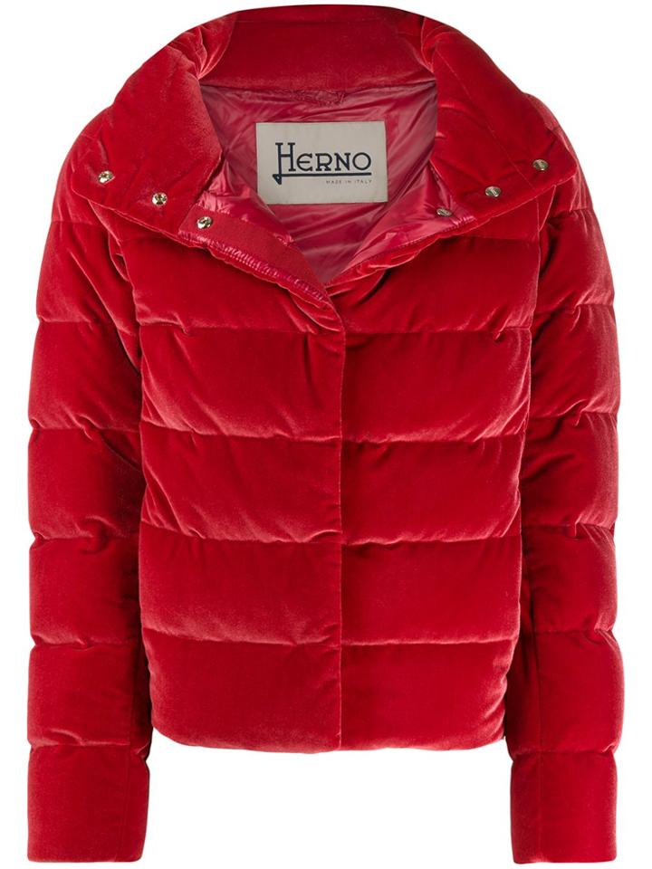 Herno Cropped Puffer Jacket - Red