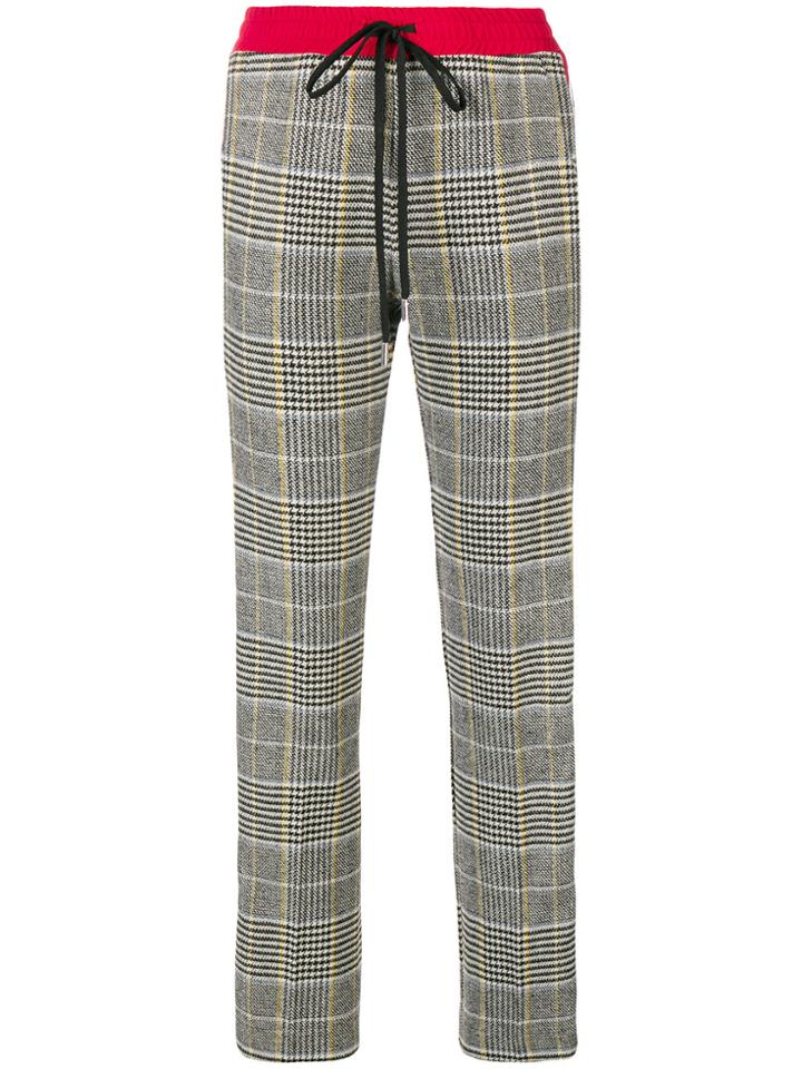 Ermanno Scervino Fitted Plaid Trousers - Black