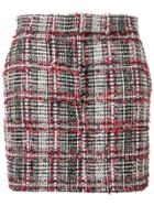 Thom Browne Prince Of Wales Eyelash Mini Skirt - Red