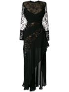 Elie Saab Lace Wrap Ruffled Gown - Black
