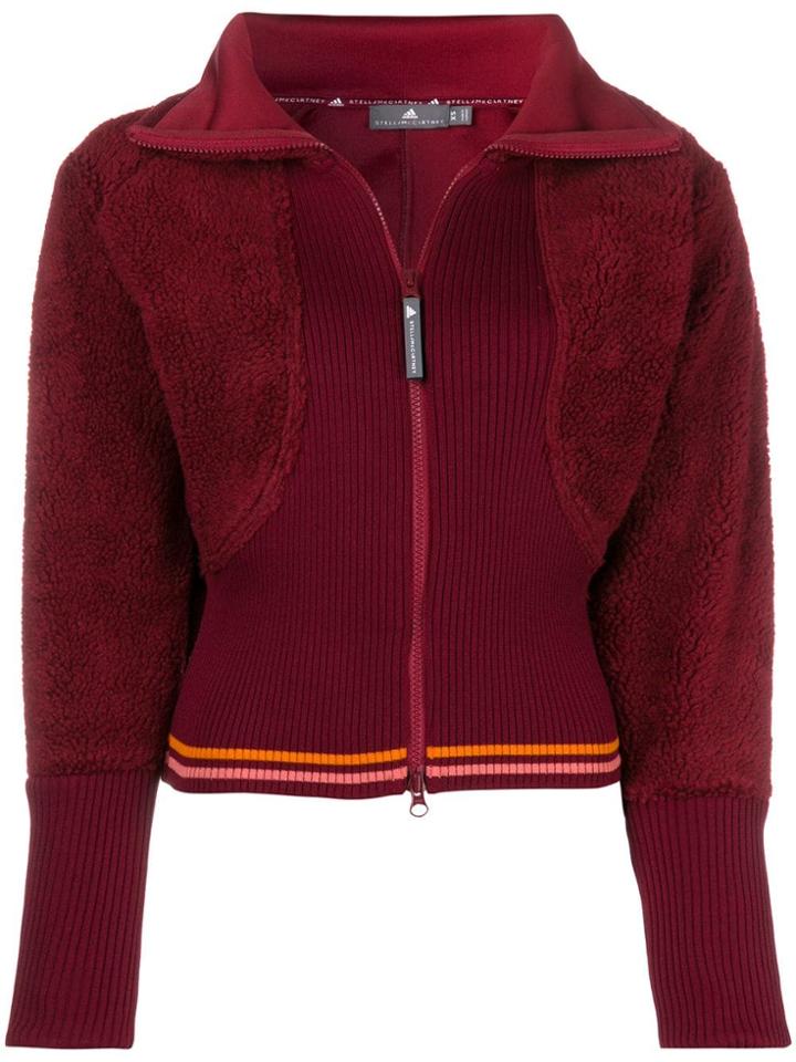 Adidas By Stella Mccartney Zipped Fitted Sweatshirt - Red