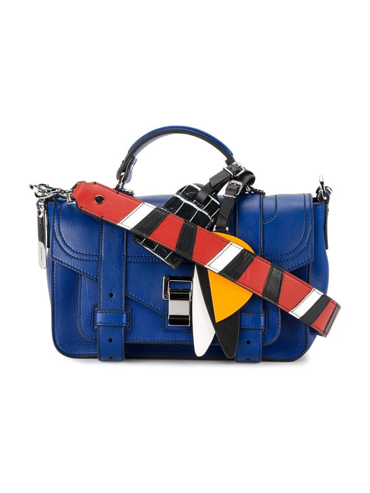 Proenza Schouler Patchwork Strap Ps 1 Satchel - Blue