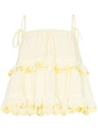 Innika Choo Tie Strap Tiered Smock Top - Yellow