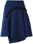 Carven Asymmetric Wrap Skirt, Women's, Size: 40, Blue, Polyester/acetate/viscose