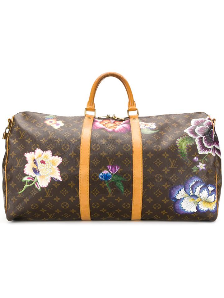 Louis Vuitton Vintage Floral Graphic Holdall - Brown