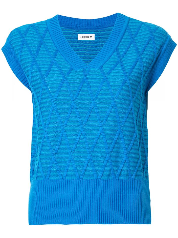 Coohem Argyle Knit Pullover - Blue