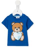 Moschino Kids - Teddy Bear Heart Print T-shirt - Kids - Cotton - 24 Mth, Blue