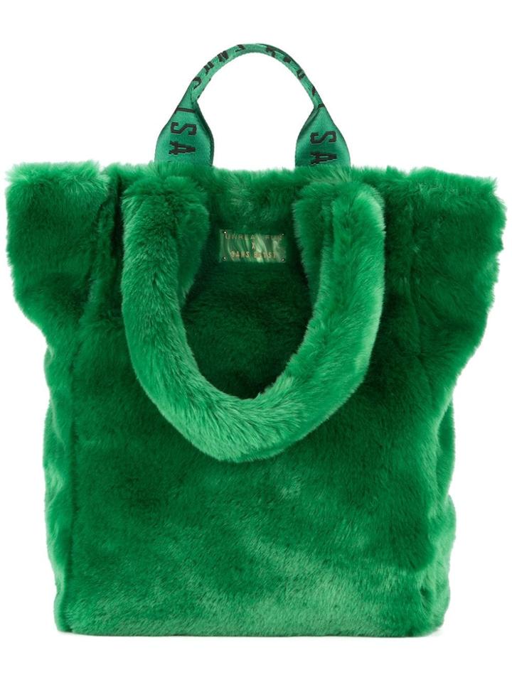 Unreal Fur Tzippy Wide Tote - Green
