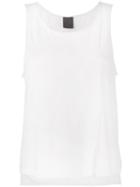 Lot78 Cashmere Side Split Sleeveless Top, Women's, Size: Large, White, Micromodal/nylon/cashmere