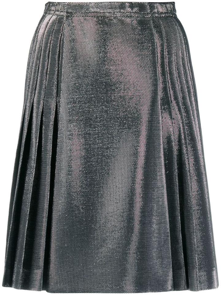 Ermanno Scervino Lurex Pleated Skirt - Silver
