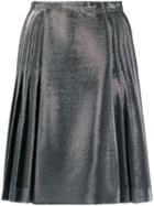 Ermanno Scervino Lurex Pleated Skirt - Silver