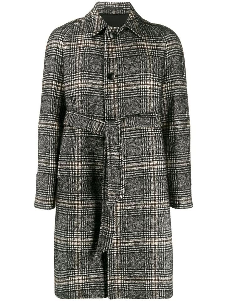Tagliatore Check Coat - Black