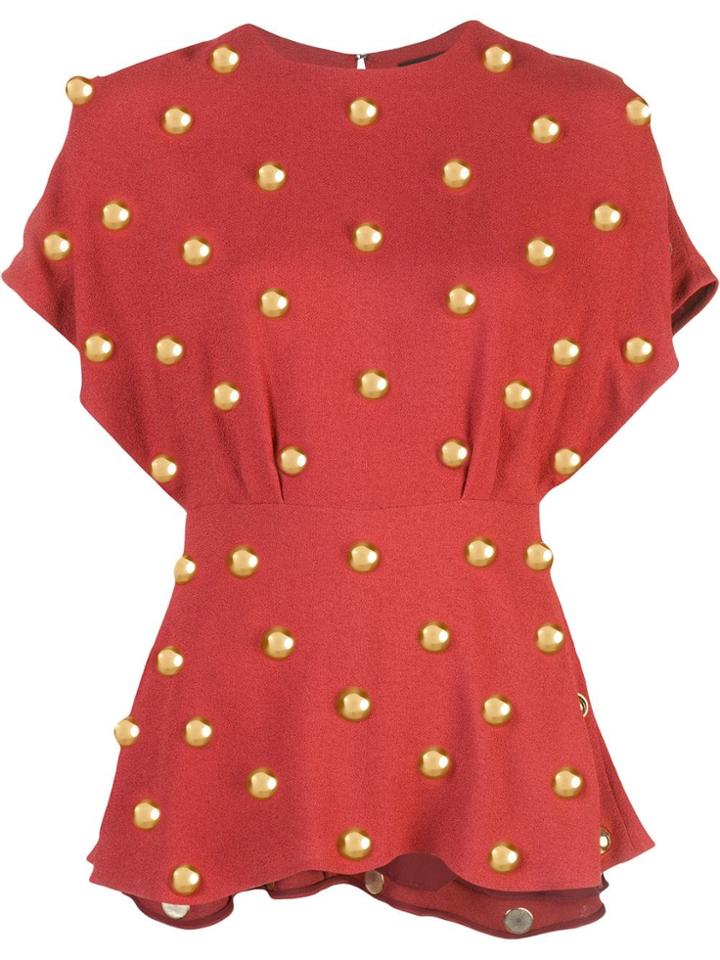 Proenza Schouler Embroidered Cap Sleeve Top