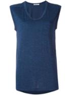 T By Alexander Wang Round Neck Tank Top, Women's, Size: Medium, Blue, Rayon