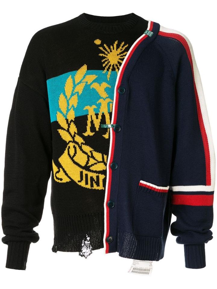 Maison Mihara Yasuhiro Asymmetric Knit Jumper - Black