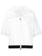 Moncler Contrast Trim Cropped Jacket - White
