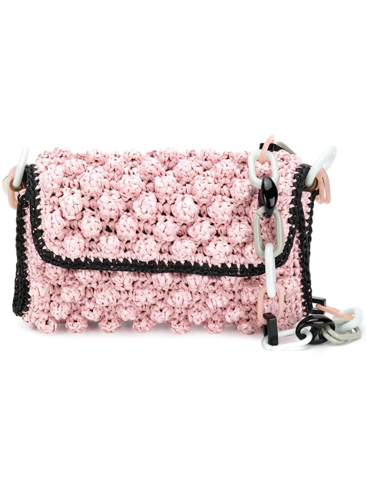 M Missoni Bubble Knit Chain Bag - Pink & Purple