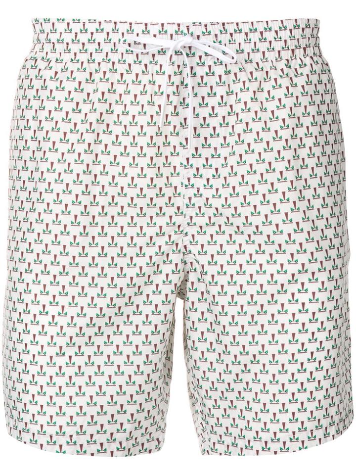 Fendi Bag Bugs Swim Shorts - White