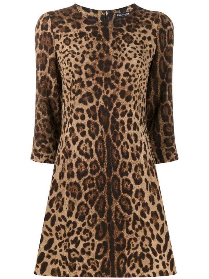 Dolce & Gabbana Leopard Print Dress - Neutrals