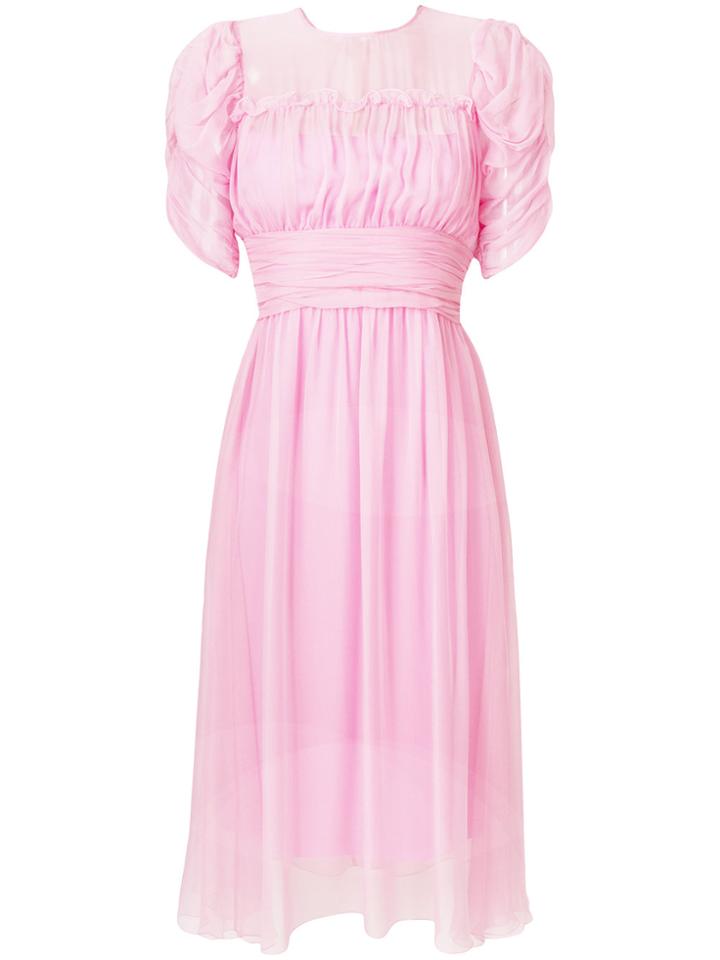 No21 Ruched Sleeve Dress - Pink & Purple