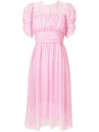 No21 Ruched Sleeve Dress - Pink & Purple