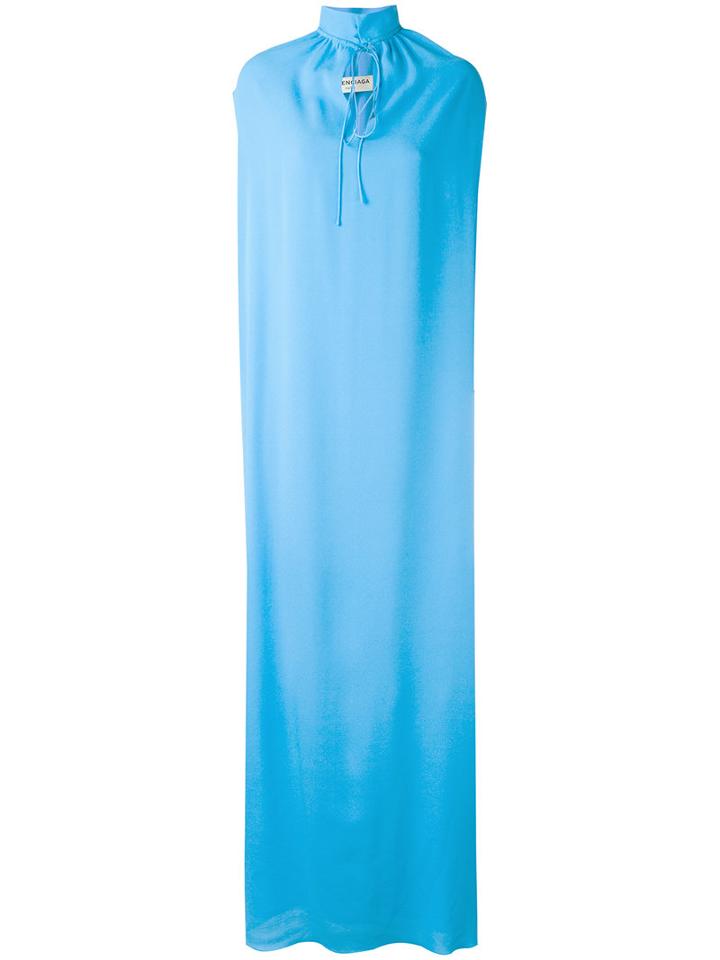 Balenciaga - Sleeveless Maxi Dress - Women - Silk - 38, Women's, Blue, Silk