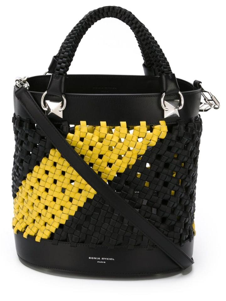 Sonia Rykiel Woven Bucket Tote Bag - Black