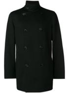 Giorgio Armani Double-breasted Fitted Coat - Black