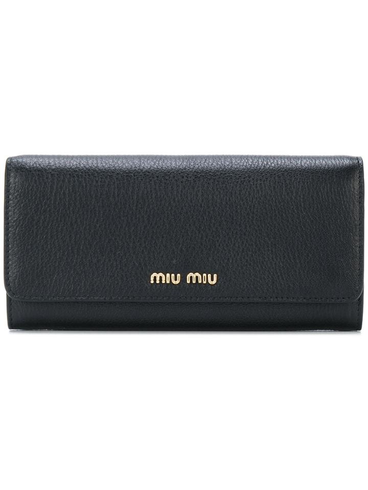 Miu Miu Classic Continental Wallet - Black