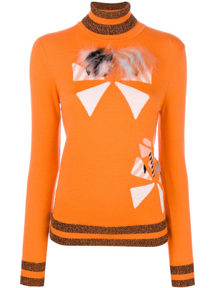 Fendi Bag Bugs Appliqués Jumper - Yellow & Orange